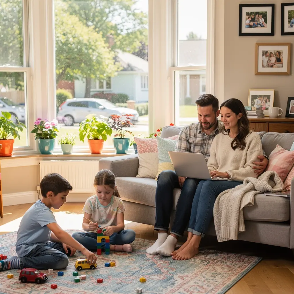 Zdjęcie przytulnego mieszkania do wynajęcia z widokiem na park.