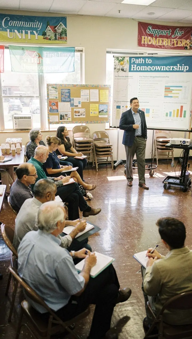 Zadowolony klient podpisujący umowę najmu w biurze doradcym.