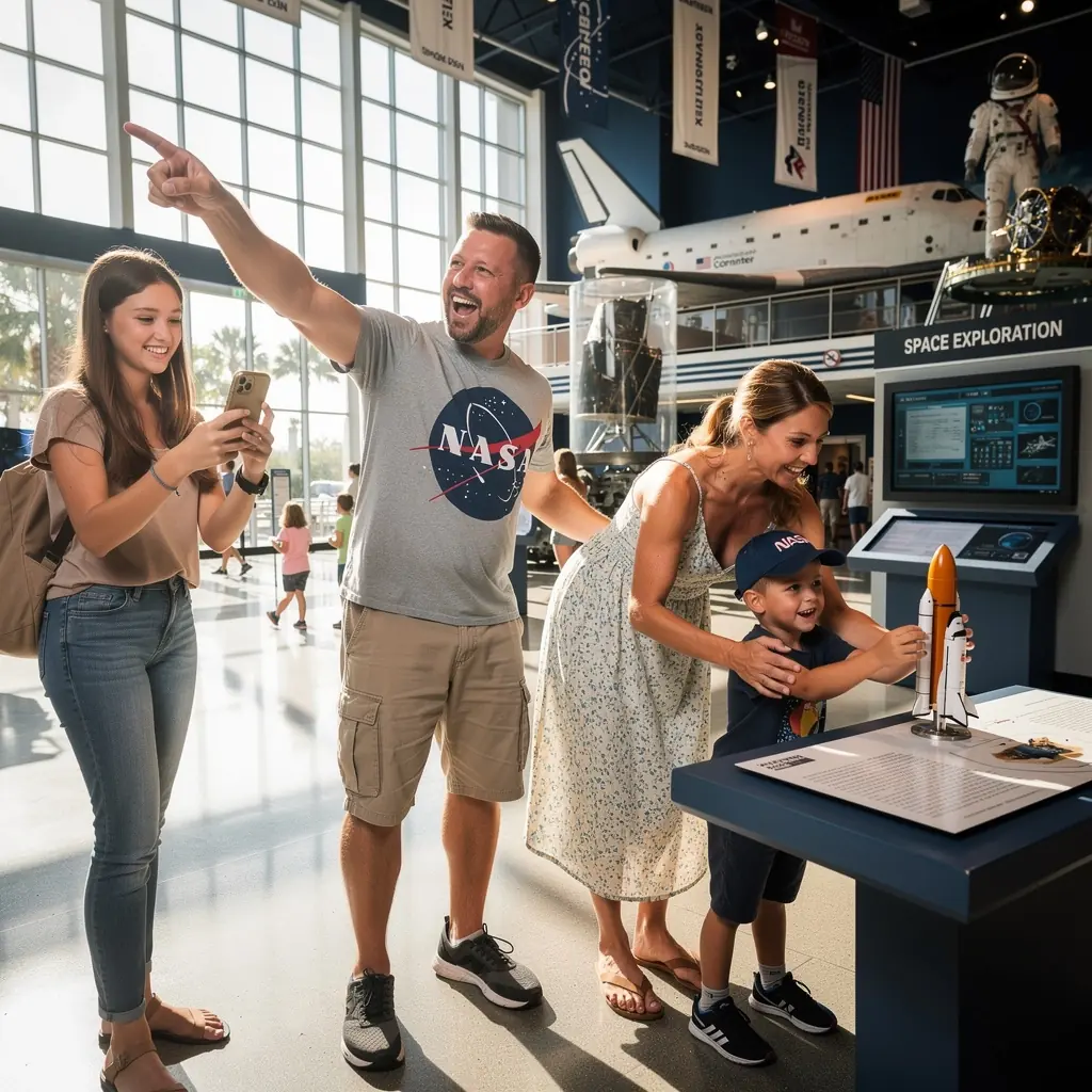 Rodzina spacerująca po parku narodowym w Stanach Zjednoczonych, ciesząca się widokiem natury.