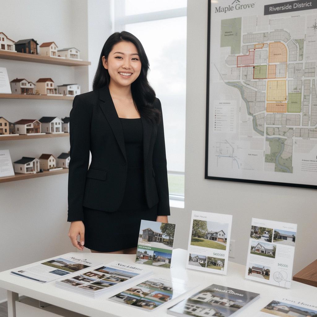 Wnętrze biura doradczego z przyjaznym wystrojem i komputerami.